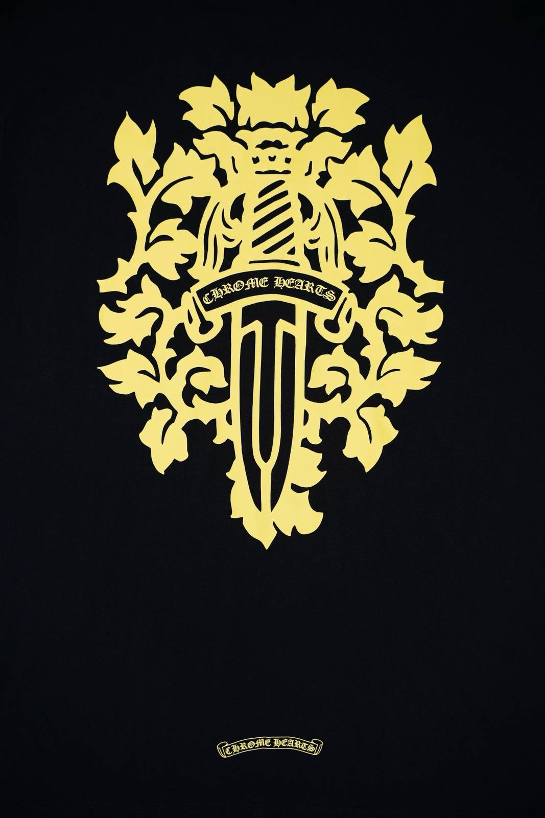 CHROME HEARTS クロムハーツ メンズ ロンT 長袖Tシャツ クルーネック 袖リブ ロゴプリント オーバーサイズ 黒 - 画像 3