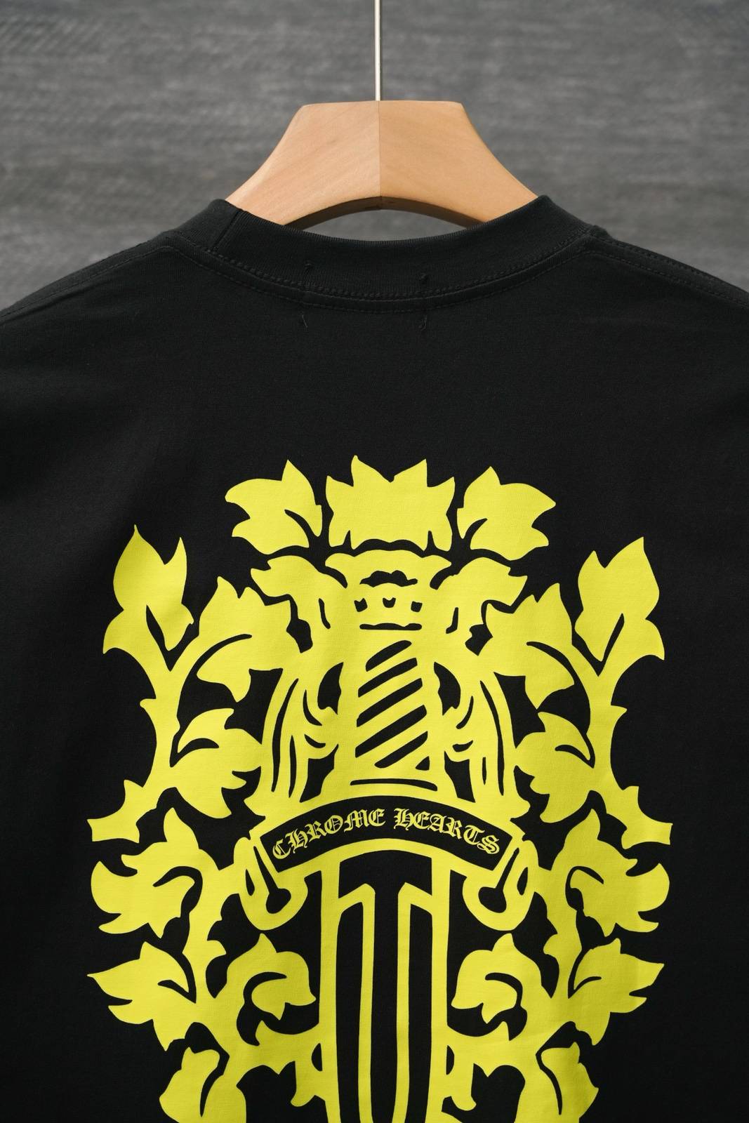 CHROME HEARTS クロムハーツ メンズ ロンT 長袖Tシャツ クルーネック 袖リブ ロゴプリント オーバーサイズ 黒 - 画像 10