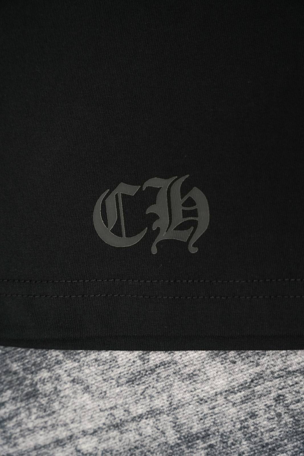 CHROME HEARTS クロムハーツ メンズ ロンT 長袖Tシャツ クルーネック 袖リブ ロゴプリント オーバーサイズ 黒 - 画像 11