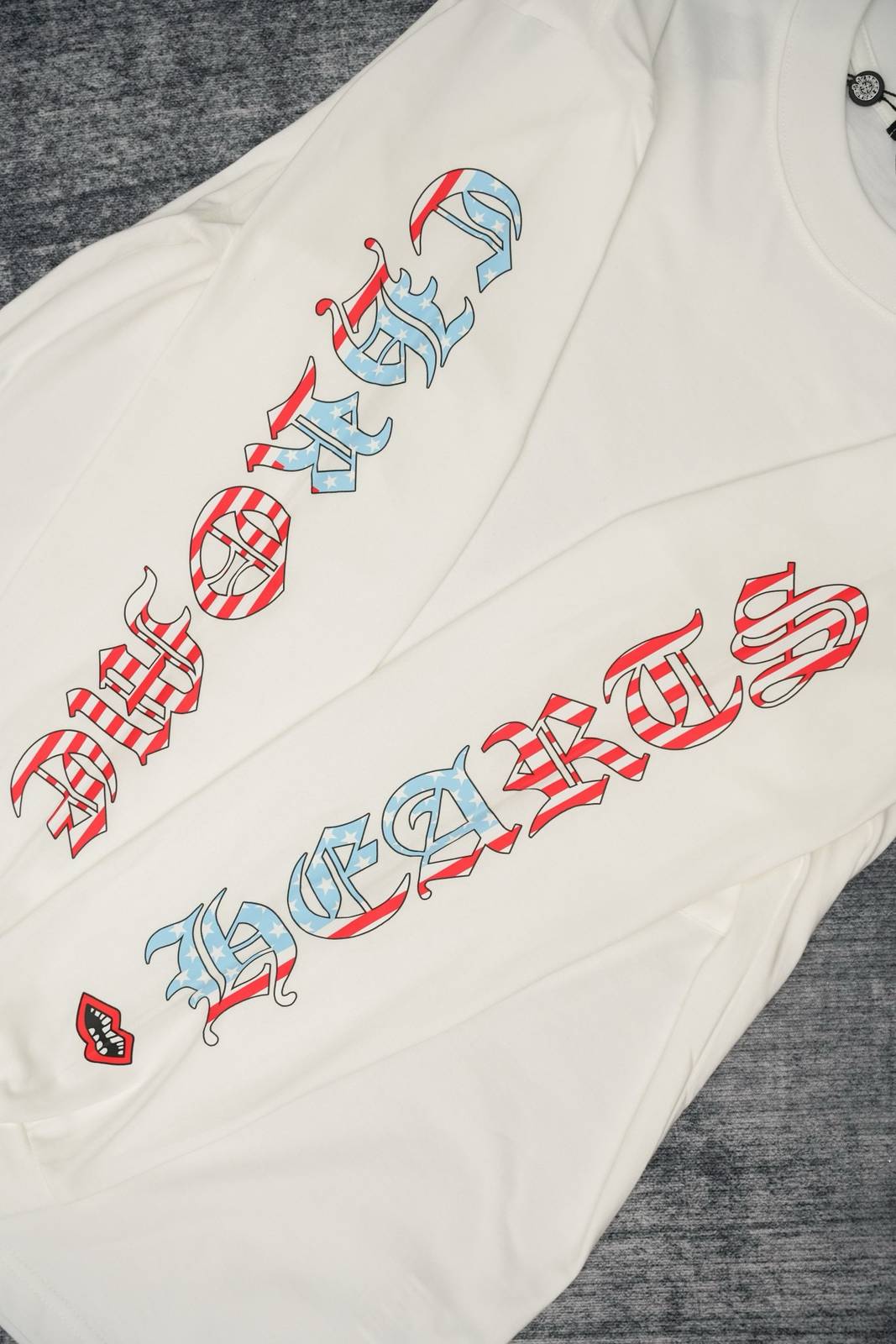 CHROME HEARTS クロムハーツ メンズ 長袖Tシャツ ロンT クルーネック 袖リブ アームプリント オーバーサイズ ブラック - 画像 8