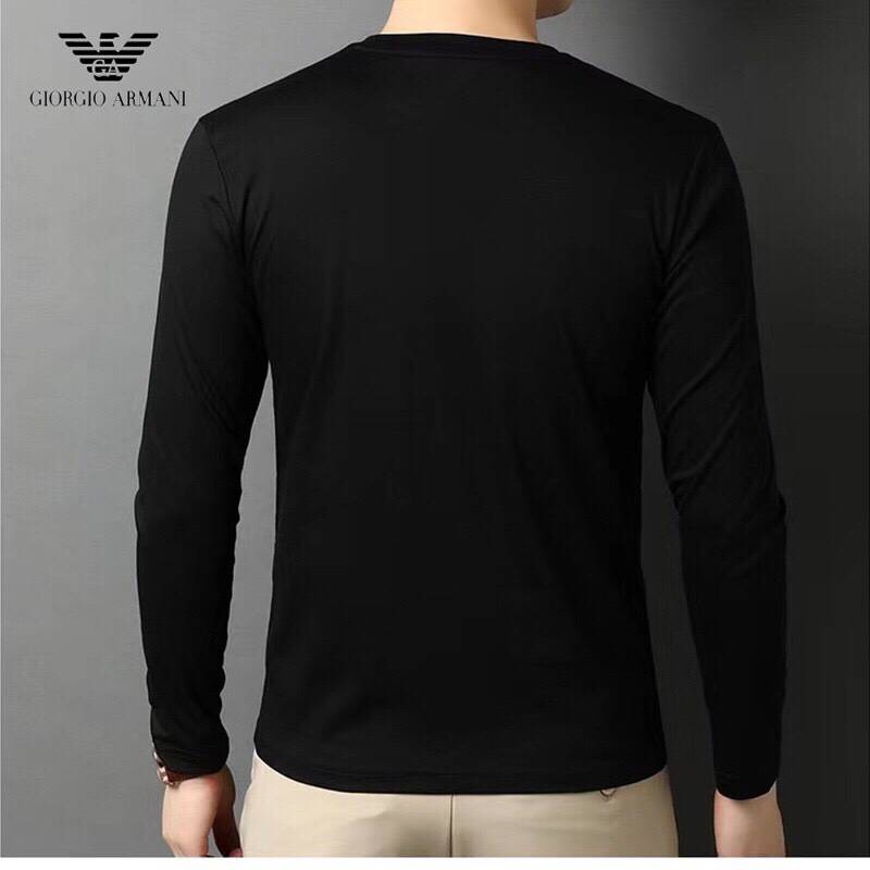 ARMANI ジョージアロ メンズ ロンT 長袖Tシャツ クルーネック 袖リブ ロゴプリント オーバーサイズ ホワイト - 画像 6
