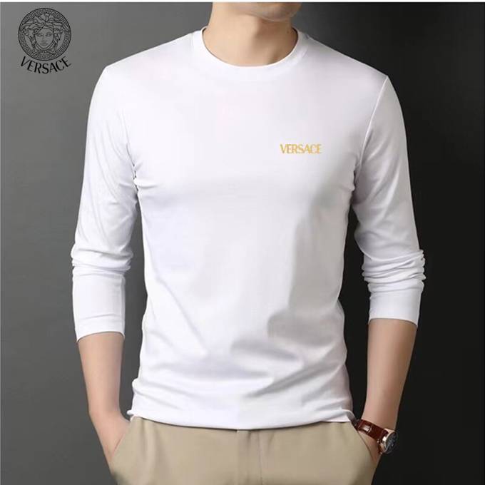 VERSACE ヴェルサーチ メンズ ロンT 長袖Tシャツ クルーネック 袖リブ ロゴプリント オーバーサイズ ブラック - 画像 9