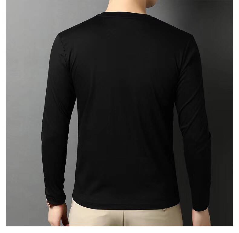 HERMES メンズ ロンT 長袖Tシャツ クルーネック 袖リブ ロゴプリント オーバーサイズ ブラック - 画像 6