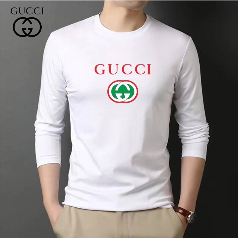 GUCCI グッチ メンズ ロンT 長袖Tシャツ クルーネック 袖リブ ロゴプリント ヘビーウェイト ブラック - 画像 9