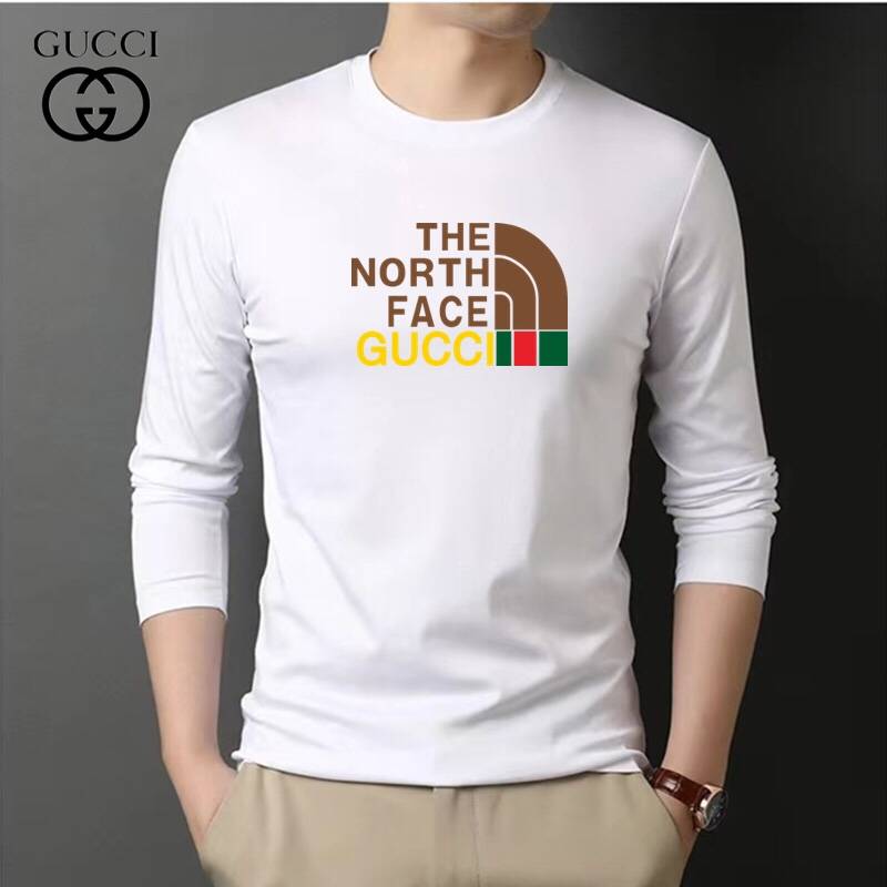 GUCCI グッチ メンズ 長袖Tシャツ ロンT クルーネック 袖リブ ロゴプリント メンズ オーバーサイズ ブラック - 画像 8