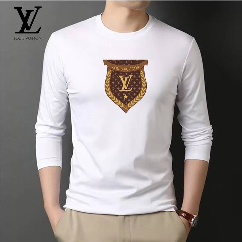 LOUIS VUITTON ロンT メンズ 長袖Tシャツ クルーネック 袖リブ ロゴプリント オーバーサイズ ブラック - 画像 9