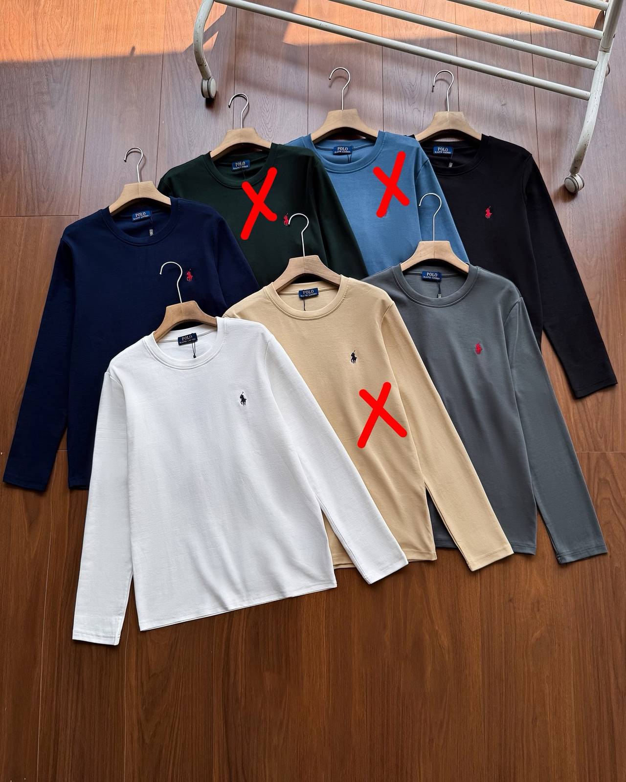 POLO RALPH LAUREN メンズ 長袖Tシャツ ロンT クルーネック 袖リブ ロゴプリント フレンドリーフィット ホワイト