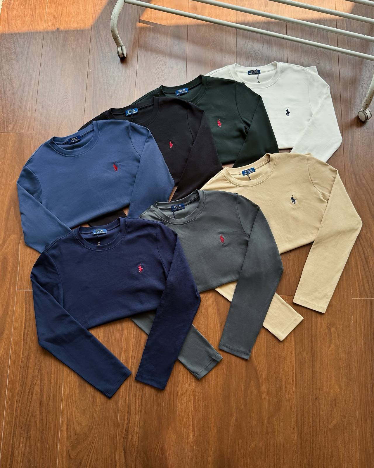POLO RALPH LAUREN メンズ 長袖Tシャツ ロンT クルーネック 袖リブ ロゴプリント フレンドリーフィット ホワイト - 画像 12