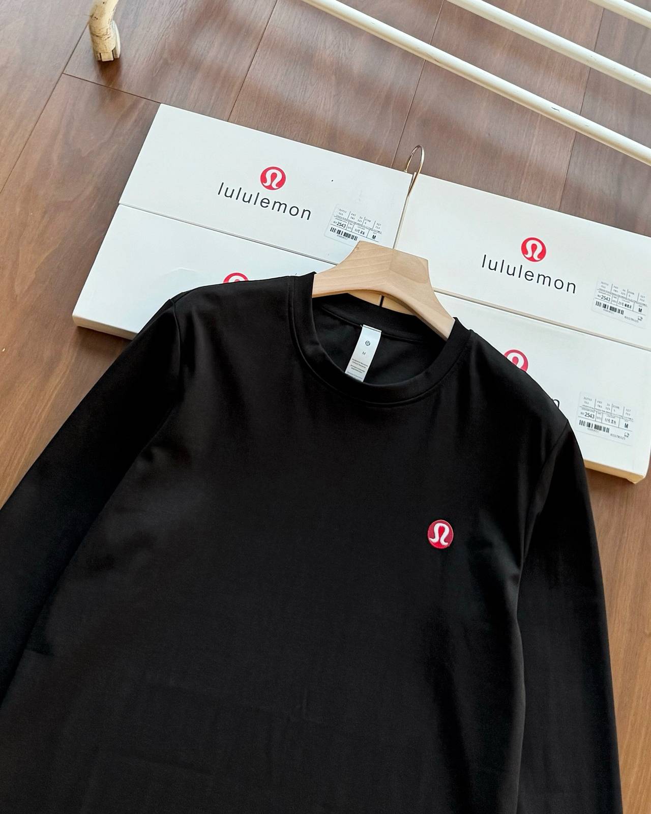 LULULEMON メンズ 長袖Tシャツ ロンT クルーネック 袖リブ ロゴプリント オーバーサイズ ブラック ホワイト グレー ネイビー - 画像 6