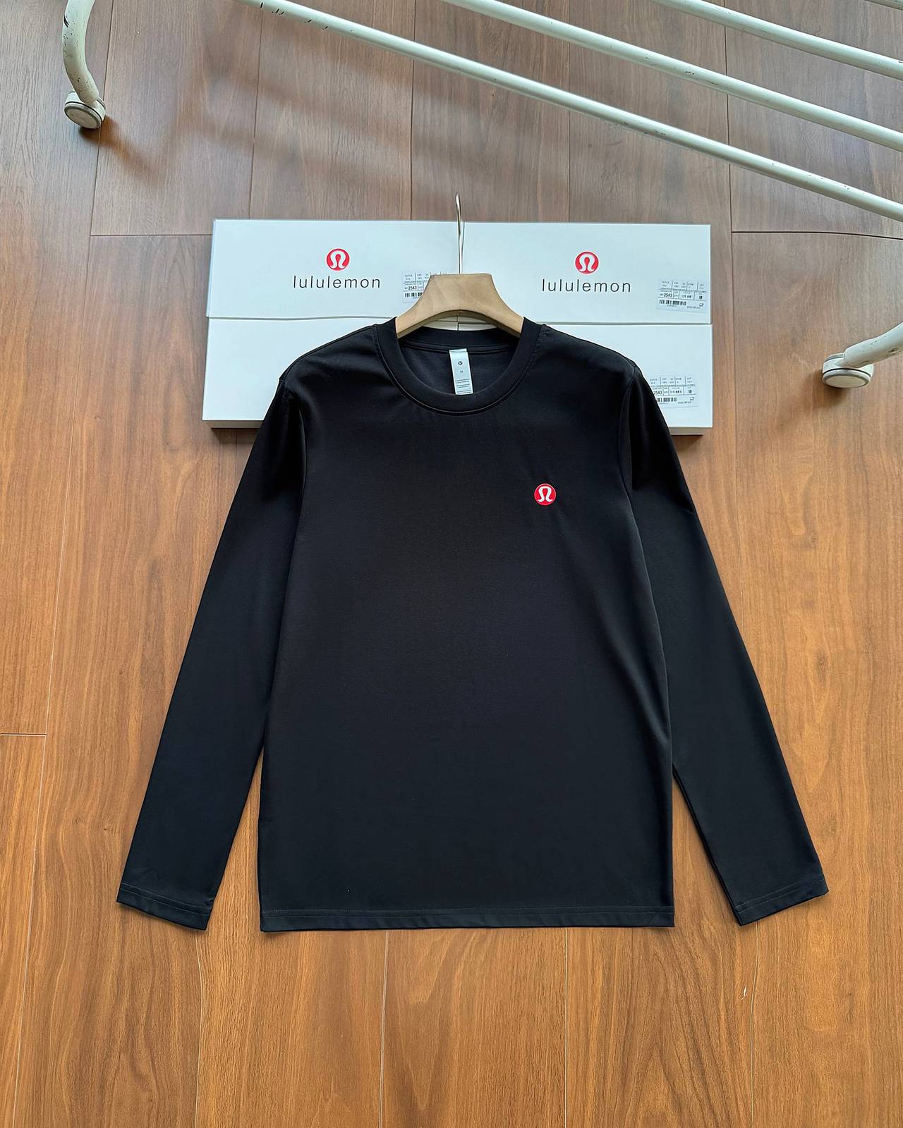 LULULEMON メンズ 長袖Tシャツ ロンT クルーネック 袖リブ ロゴプリント オーバーサイズ ブラック ホワイト グレー ネイビー - 画像 11