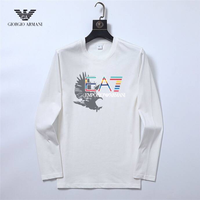GIORGIO ARMANI メンズ ロンT 長袖Tシャツ クルーネック 袖リブ ロゴプリント オーバーサイズ ブラック - 画像 9