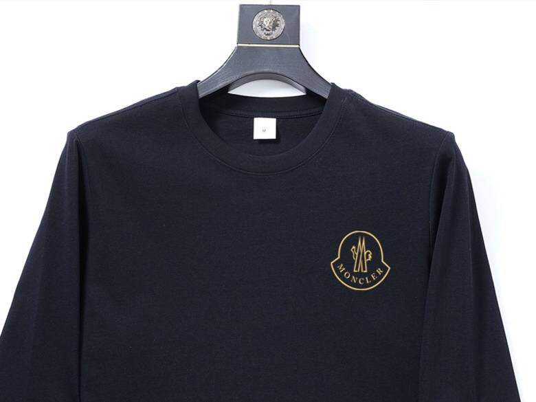 MONCLER モンクレール メンズ 長袖Tシャツ ロンT クルーネック 袖リブ ヘビーウェイト オーバーサイズ ブラック - 画像 7