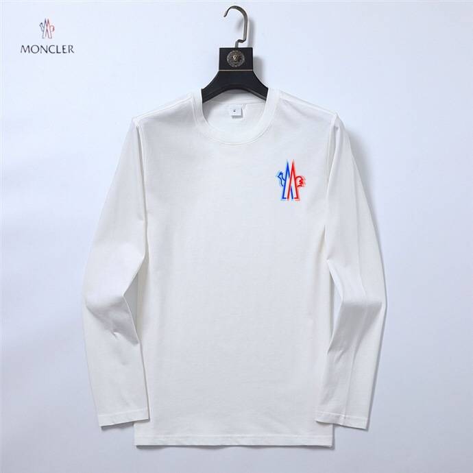 MONCLER モンクレール メンズ ロンT 長袖Tシャツ クルーネック 袖リブ ロゴ刺繍 ヘビーウェイト メンズ 黒 - 画像 9