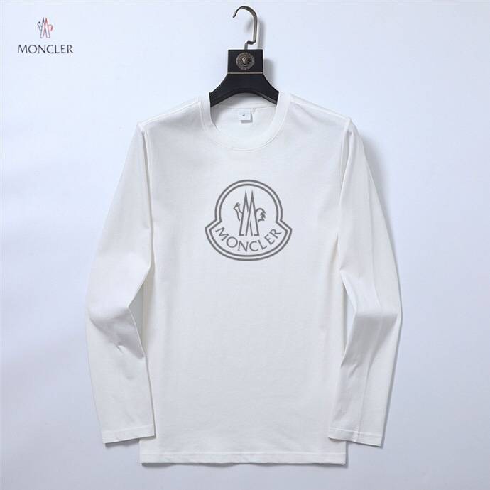 MONCLER モンクレール メンズ 長袖Tシャツ ロンT クルーネック 袖リブ サークルロゴ ヘビーウェイト オーバーサイズ ブラック