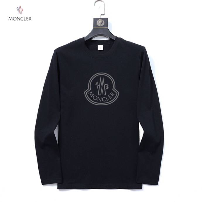 MONCLER モンクレール メンズ 長袖Tシャツ ロンT クルーネック 袖リブ サークルロゴ ヘビーウェイト オーバーサイズ ブラック - 画像 9