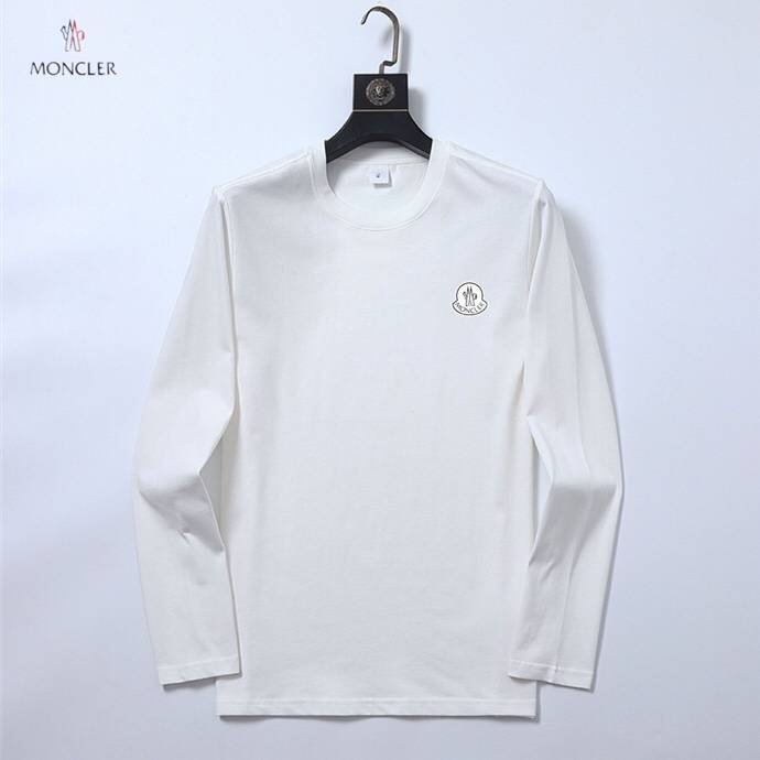 MONCLER モンクレール メンズ 長袖Tシャツ ロンT クルーネック 袖リブ ロゴ刺繍 ヘビーウェイト ブラック - 画像 9