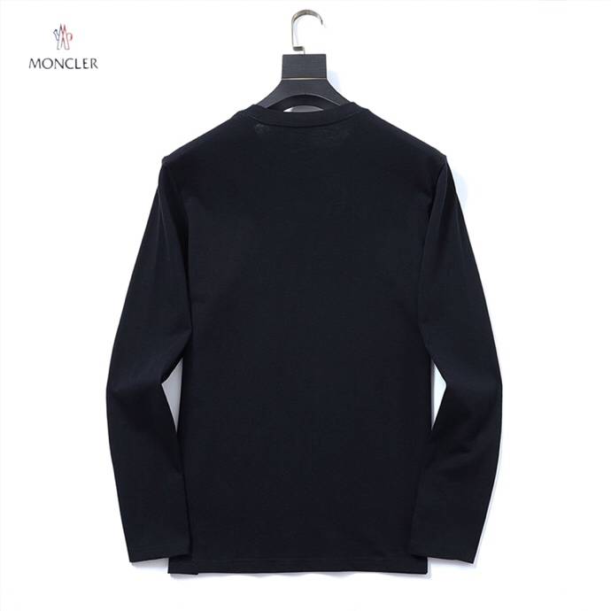 MONCLER モンクレール メンズ ロンT 長袖Tシャツ クルーネック 袖リブ ロゴプリント オーバーサイズ ブラック - 画像 8