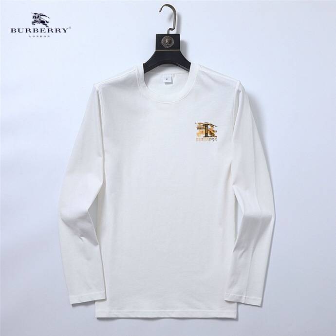 BURBERRY バーバリー メンズ ロンT 長袖Tシャツ クルーネック 袖リブ ロゴプリント ヘビーウェイト メンズ ブラック