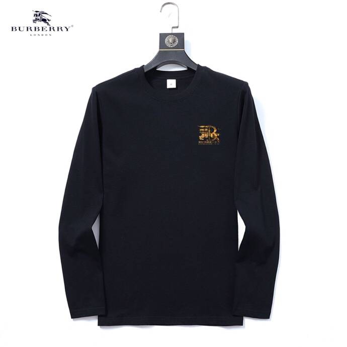 BURBERRY バーバリー メンズ ロンT 長袖Tシャツ クルーネック 袖リブ ロゴプリント ヘビーウェイト メンズ ブラック - 画像 9