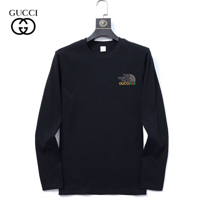 GUCCI グッチ メンズ 長袖Tシャツ ロンT クルーネック 袖リブ ロゴプリント ヘビーウェイト オーバーサイズ ブラック