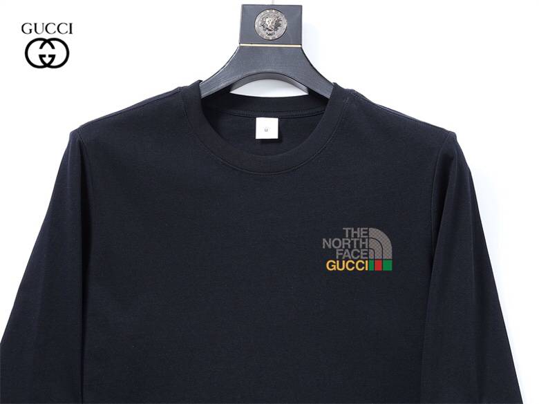 GUCCI グッチ メンズ 長袖Tシャツ ロンT クルーネック 袖リブ ロゴプリント ヘビーウェイト オーバーサイズ ブラック - 画像 8