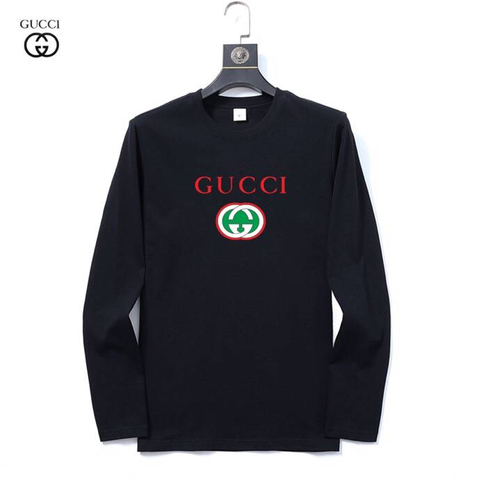 GUCCI グッチ メンズ 長袖Tシャツ ロンT クルーネック 袖リブ ロゴプリント ヘビーウェイト オーバーサイズ ブラック - 画像 9