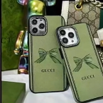 GUCCI　グッチ　iPhoneケース　iPhoneカバー　スマホケース　保護カバー　緑　リボン