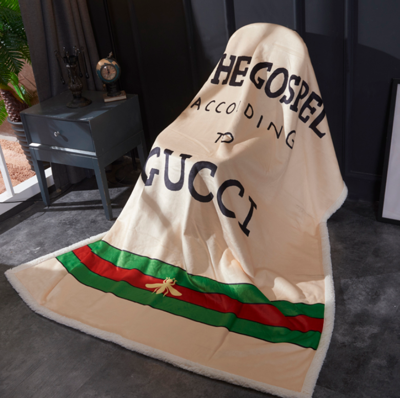 グッチ/Gucci　毛布　人気ブランケット　あったかベッド寝具　掛け布団/ひざ掛け/ソファーカバー　秋冬/冷房対策 おしゃれ　ページュ