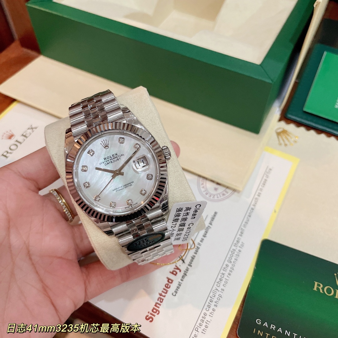 Rolex ロレックス【最高峰レプリカ】ロレックス デイトジャスト 41mm 3235機芯 🔥 904L鋼 ✨ 正品互換 🔧 72時間パワーリserve 💎 永久ブルー夜光 🌟