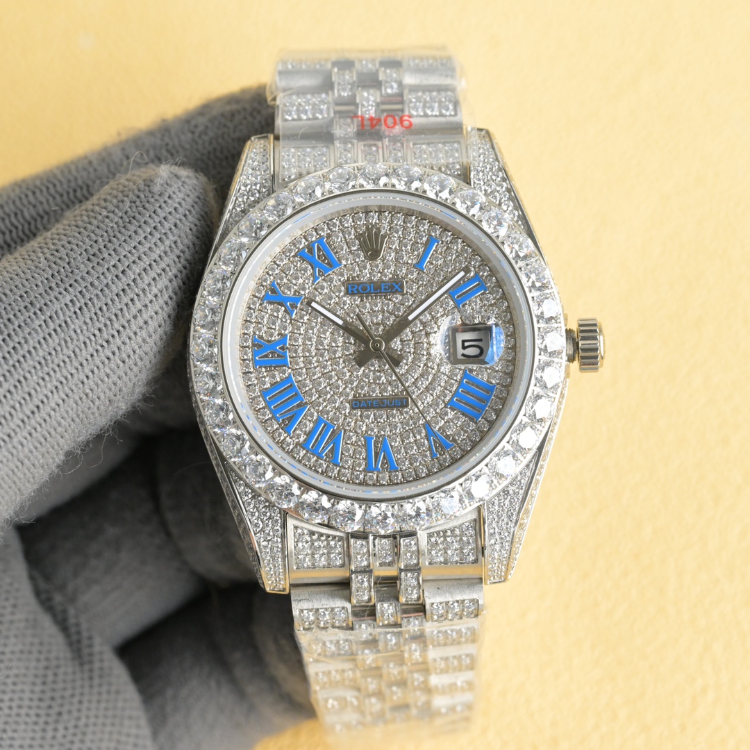 Rolex ロレックス✨💎ロレックスデイトジャスト 41mm フルダイヤ✨ 316鋼 サファイアガラス 2813機芯💖👑⌚