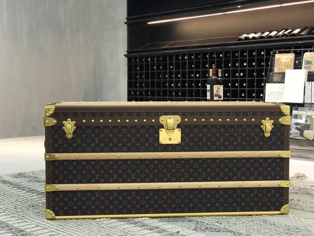 【ルイヴィトン】ミニトランク 小物収納ボックス 老花新米 鎏金金具 上品な雰囲気で高級感溢れる逸品