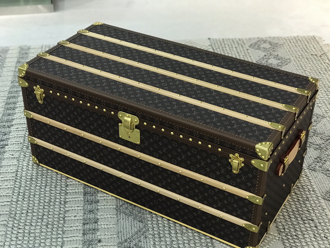 【ルイヴィトン】ミニトランク 小物収納ボックス 老花新米 鎏金金具 上品な雰囲気で高級感溢れる逸品 - 画像 2