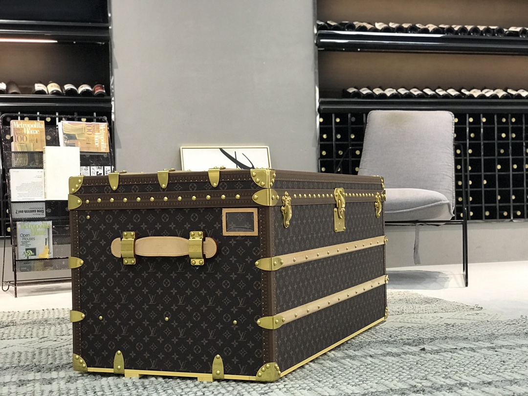 【ルイヴィトン】ミニトランク 小物収納ボックス 老花新米 鎏金金具 上品な雰囲気で高級感溢れる逸品 - 画像 3