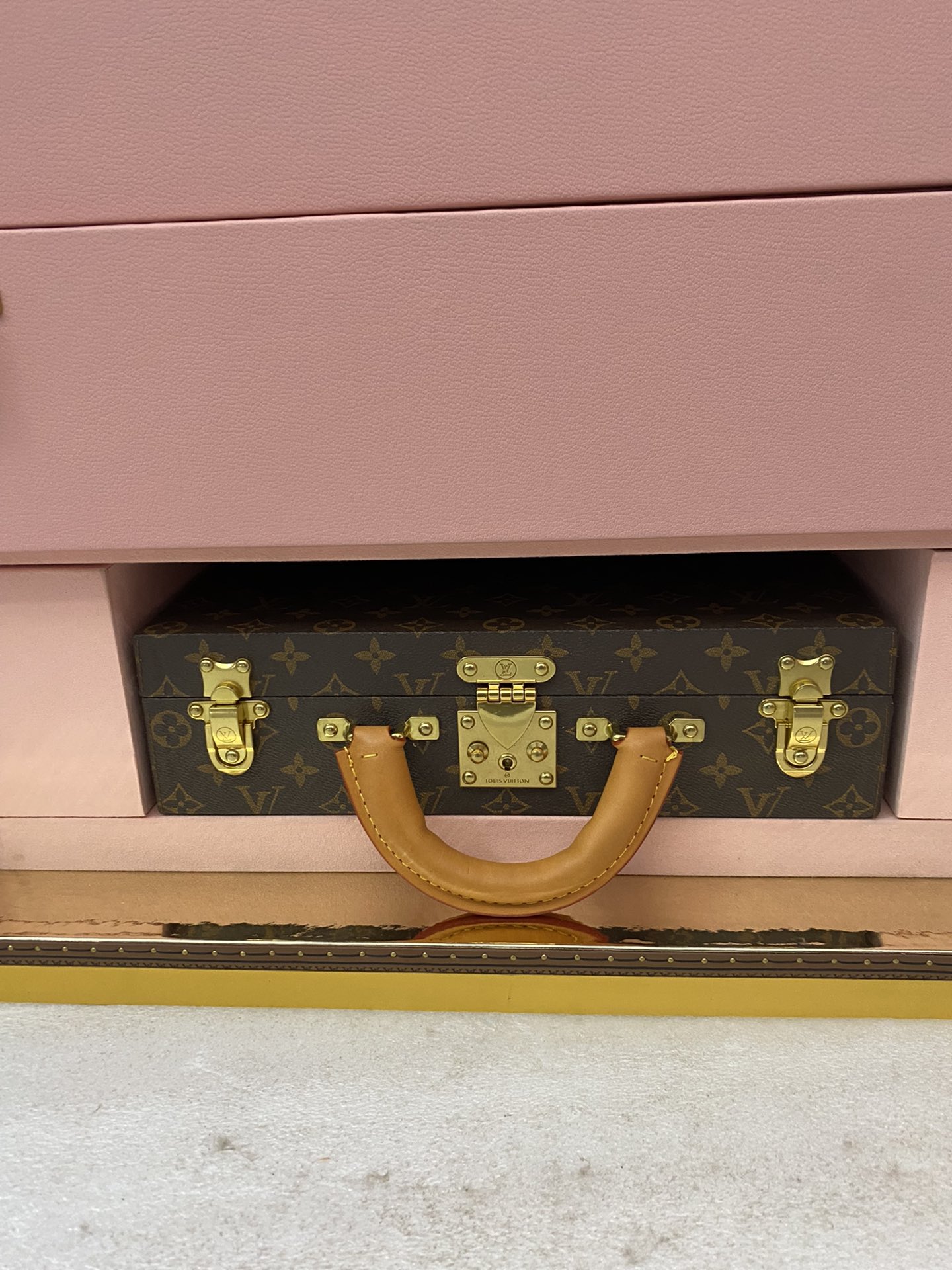 【ルイヴィトン】ミニトランク 小物収納ボックス モノグラムキャンバス ヴィンテージ風 高級感のある逸品 ギフトに最適 - 画像 7