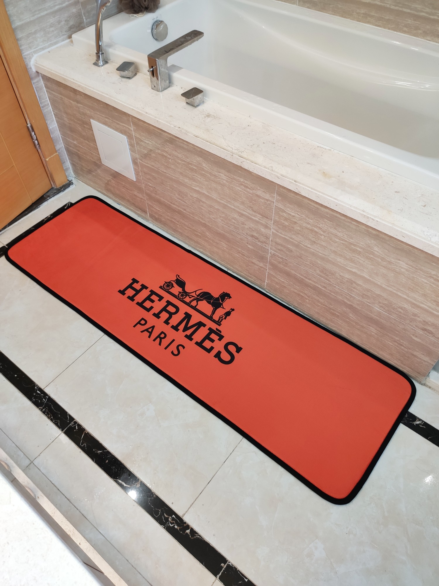 HERMES エルメス　おしゃれマット　浴室 マット 足拭きマット 滑り止めマット　家庭用寝室のカーペット　長方形　2種サイズ選択