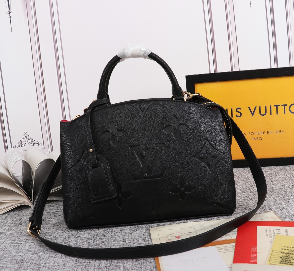 ヴィトンバッグ　Louis Vuitton☆PETIT PALAIS　ハンドバッグ　モノグラム　アンプラント　レザー　4色選択可 - 画像 5