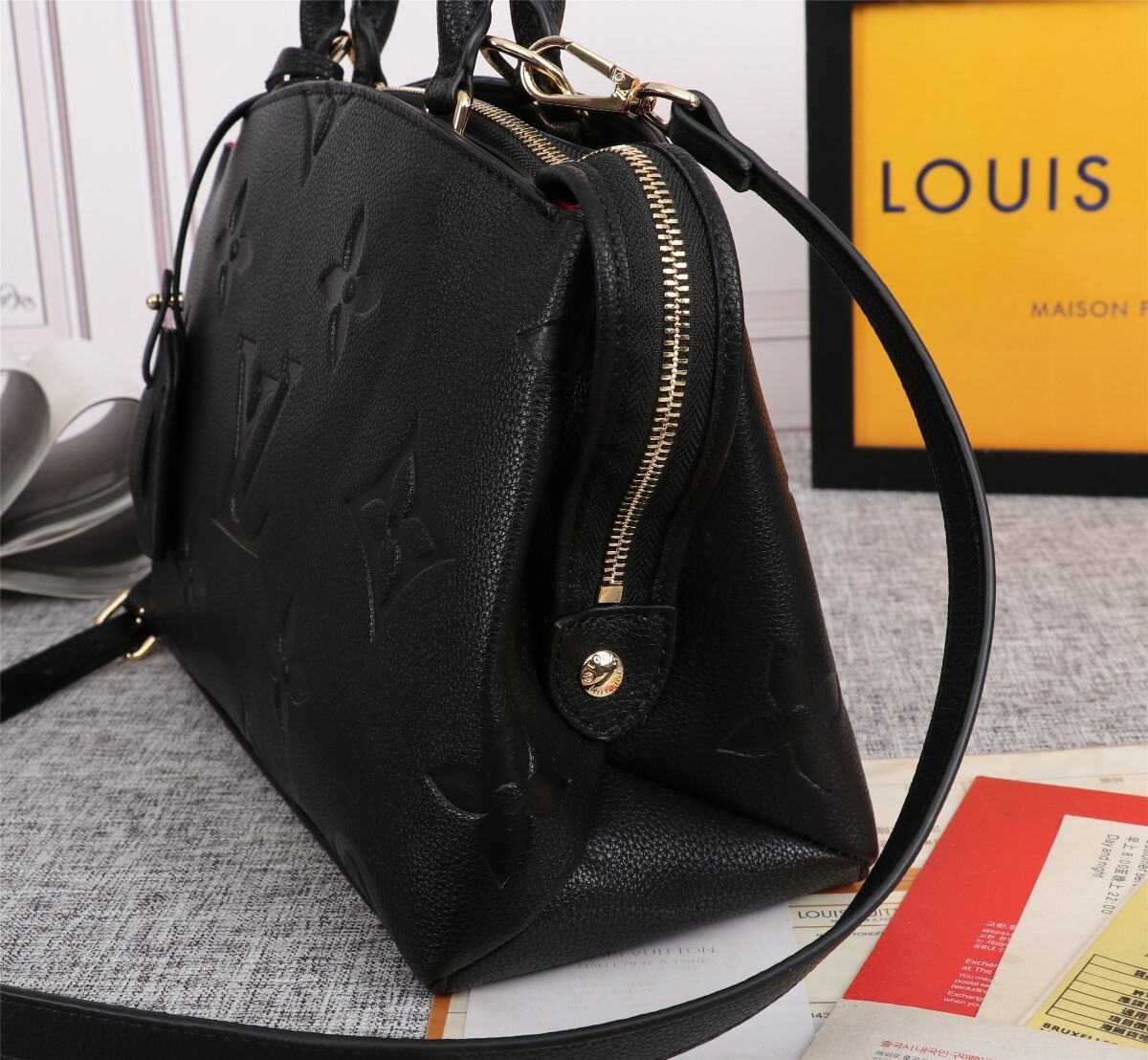 ヴィトンバッグ　Louis Vuitton☆PETIT PALAIS　ハンドバッグ　モノグラム　アンプラント　レザー　4色選択可 - 画像 7