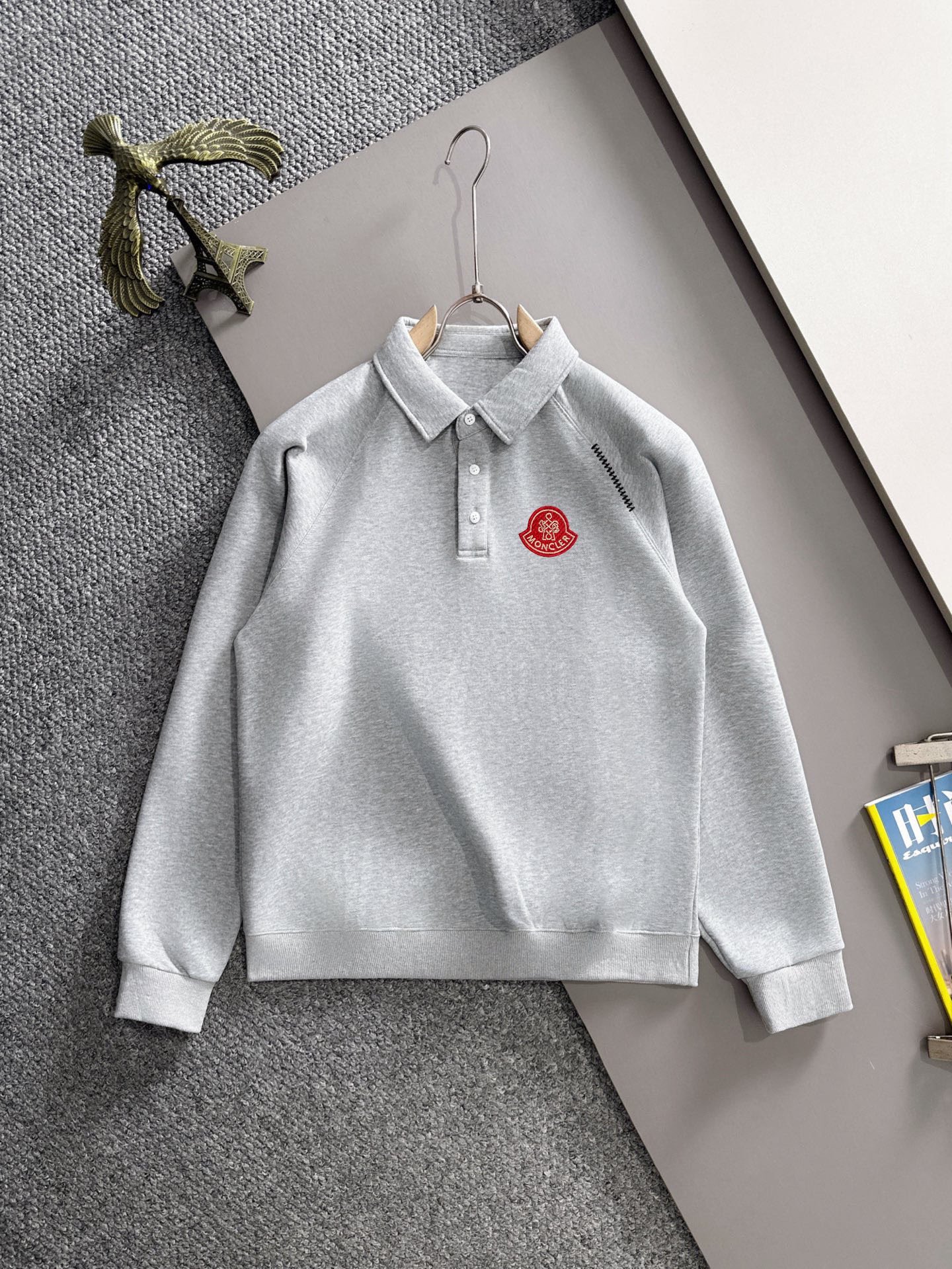 Monclerモンクレーポロスウェットシャツ 1色 | ロゴ刺繍 ファッション カジュアル メンズ 7サイズ