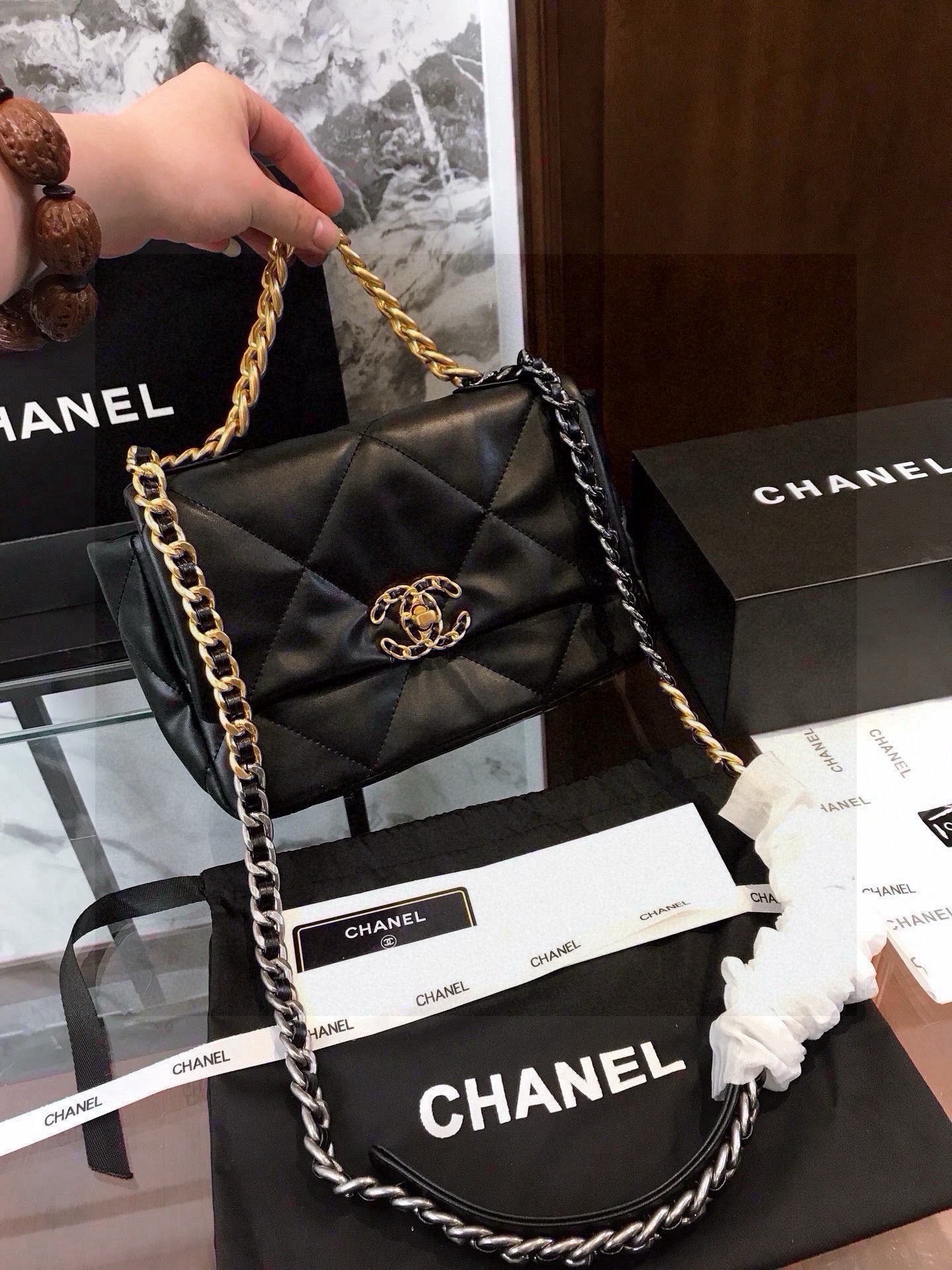 Chanelブランド ロングチェーン キャメル ハンドバッグ 黒 2色入 - 画像 5