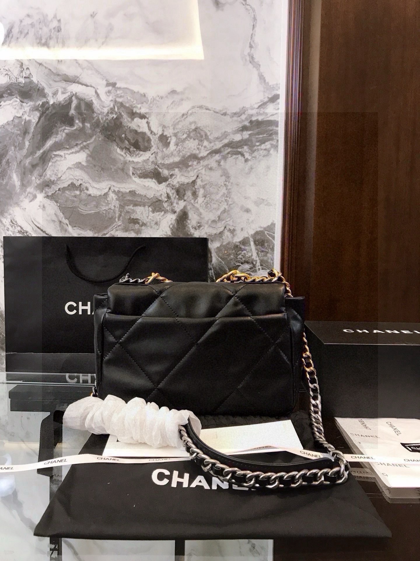 Chanelブランド ロングチェーン キャメル ハンドバッグ 黒 2色入 - 画像 8