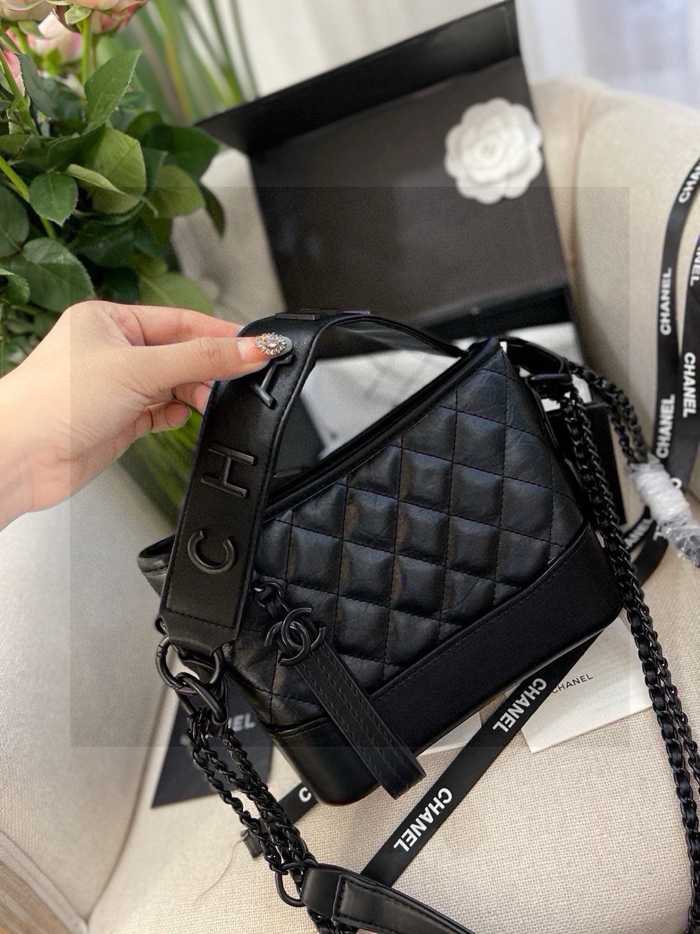 シャネル ファッション バッグ ブラック 1色入 2WAY リュック バッグ 紐付き ブランド ショルダー バッグ - 画像 4