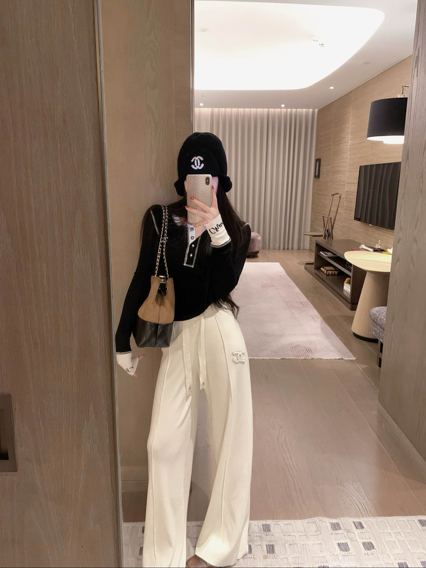 シャネル パンツ 2色入 着脱簡単 レディース ウールロングパンツ - 画像 4
