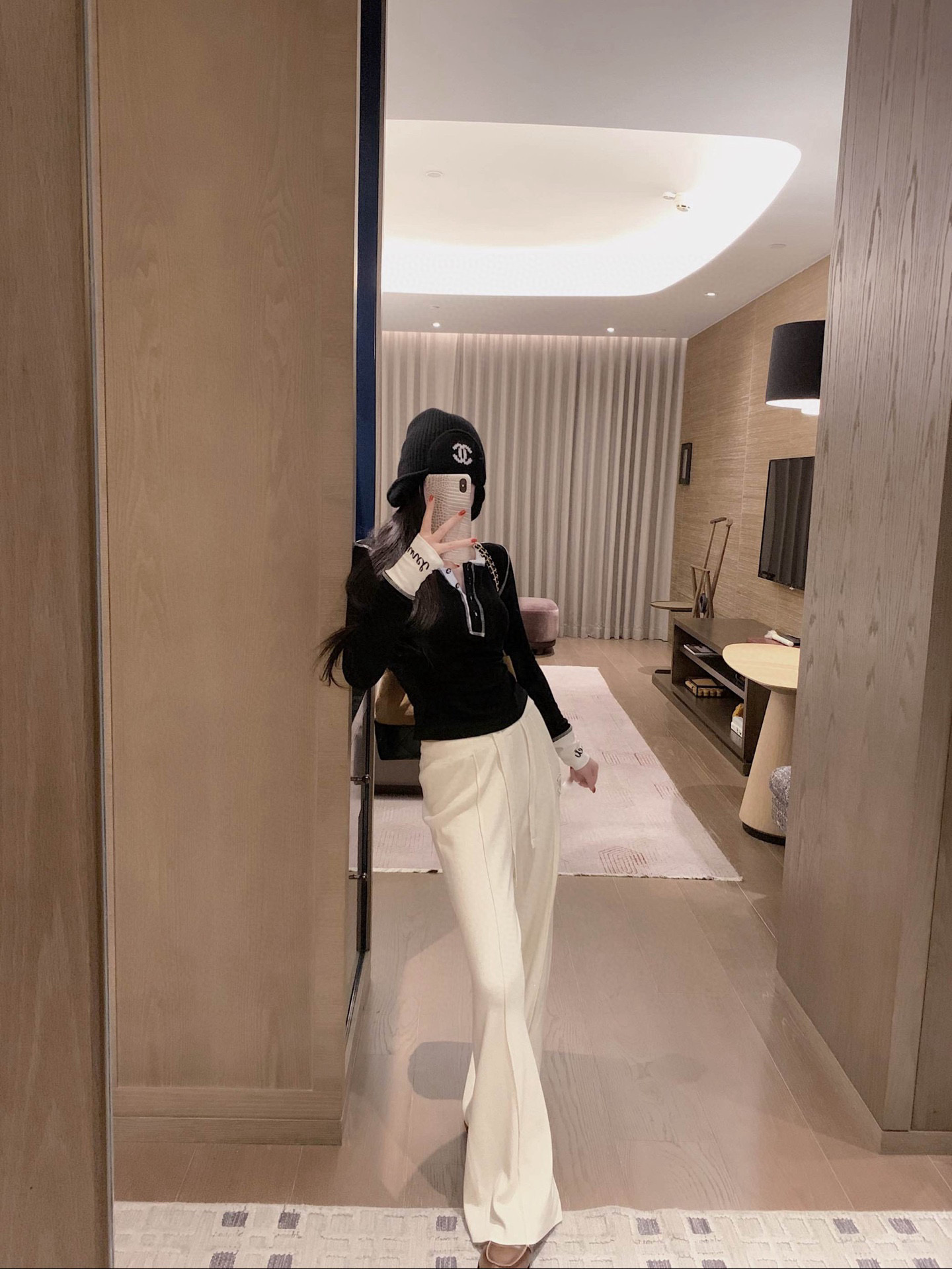 シャネル パンツ 2色入 着脱簡単 レディース ウールロングパンツ - 画像 5