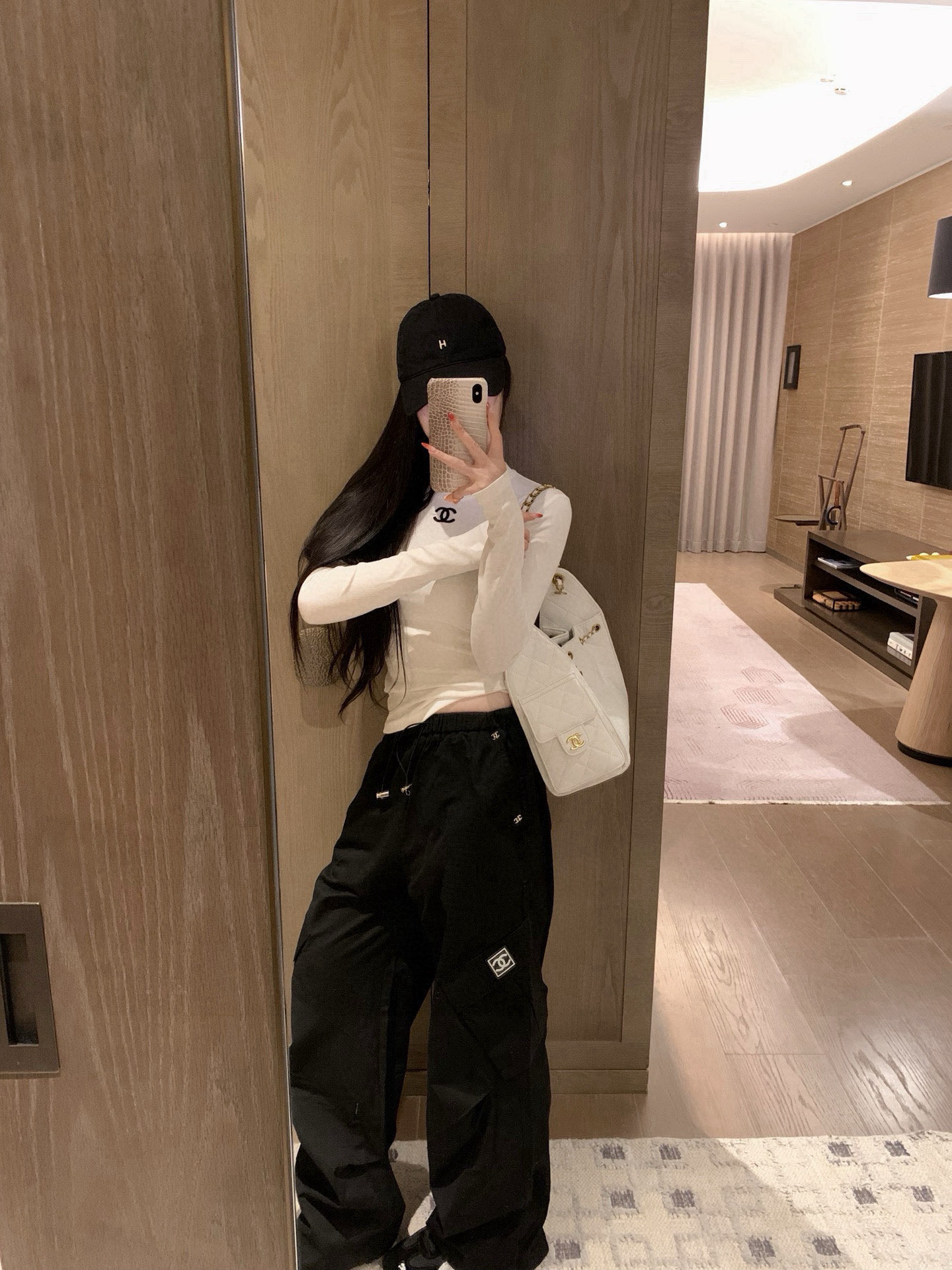 香奈儿 ロゴプリント ロングスリーブTシャツ 2色入 - 画像 3