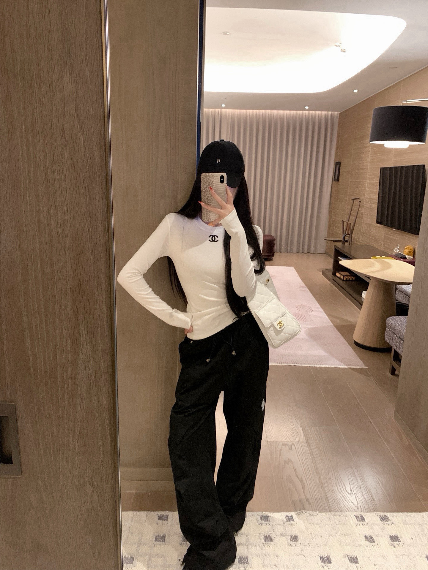 香奈儿 ロゴプリント ロングスリーブTシャツ 2色入 - 画像 4