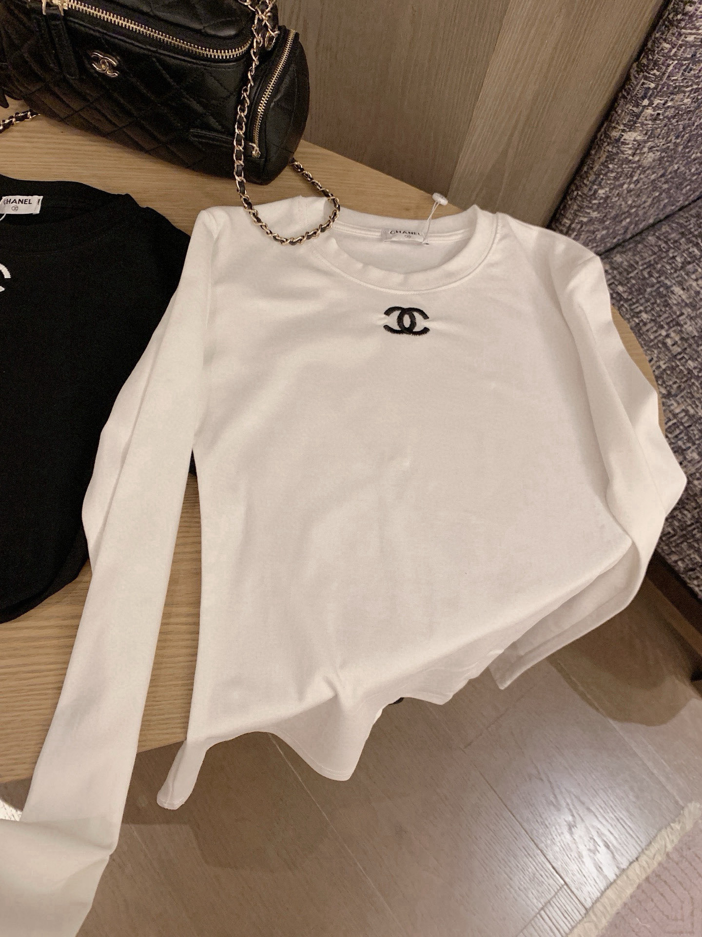 香奈儿 ロゴプリント ロングスリーブTシャツ 2色入 - 画像 8