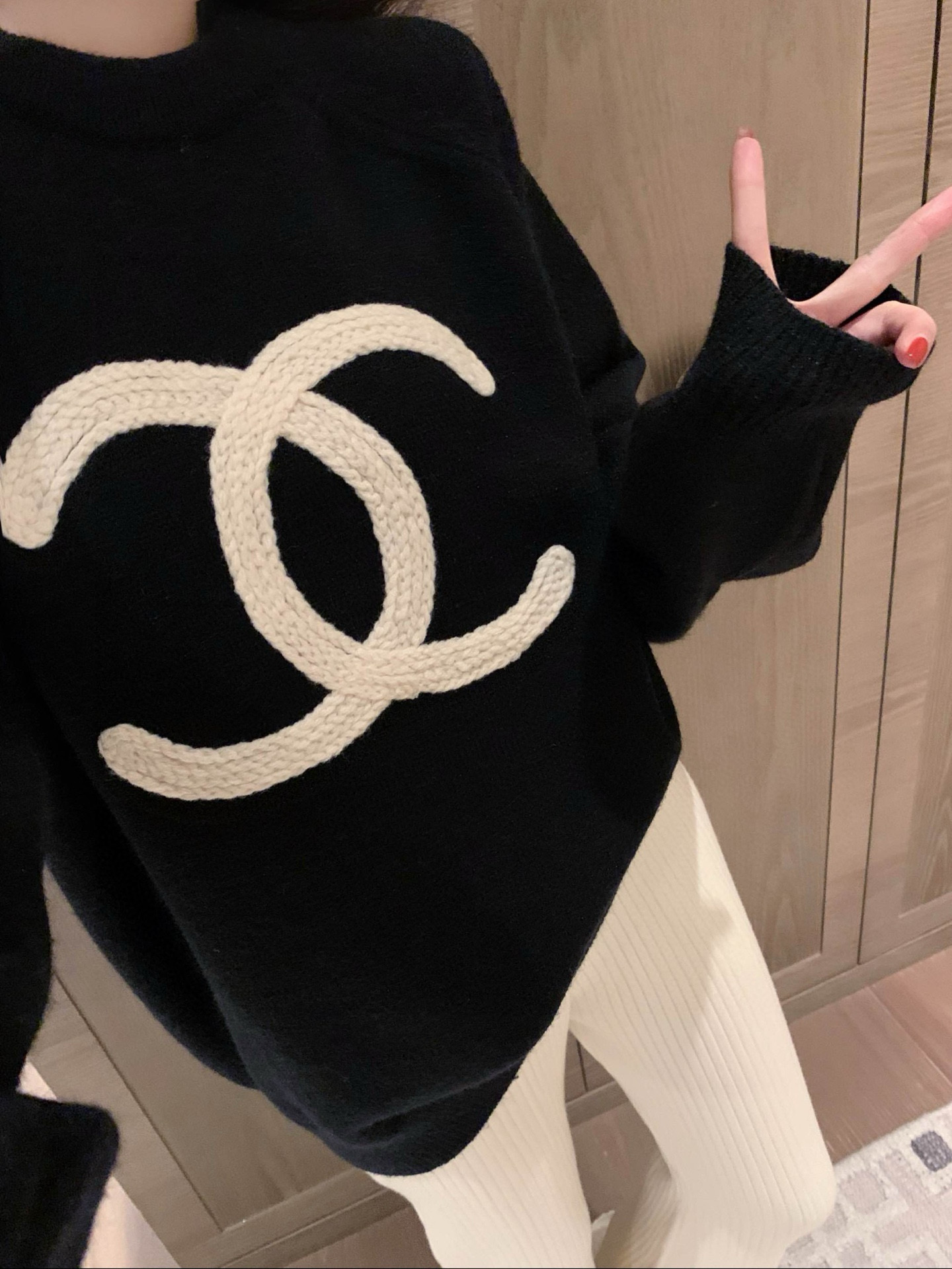 香奈儿 ニット 2色 長袖 ロゴ レディース