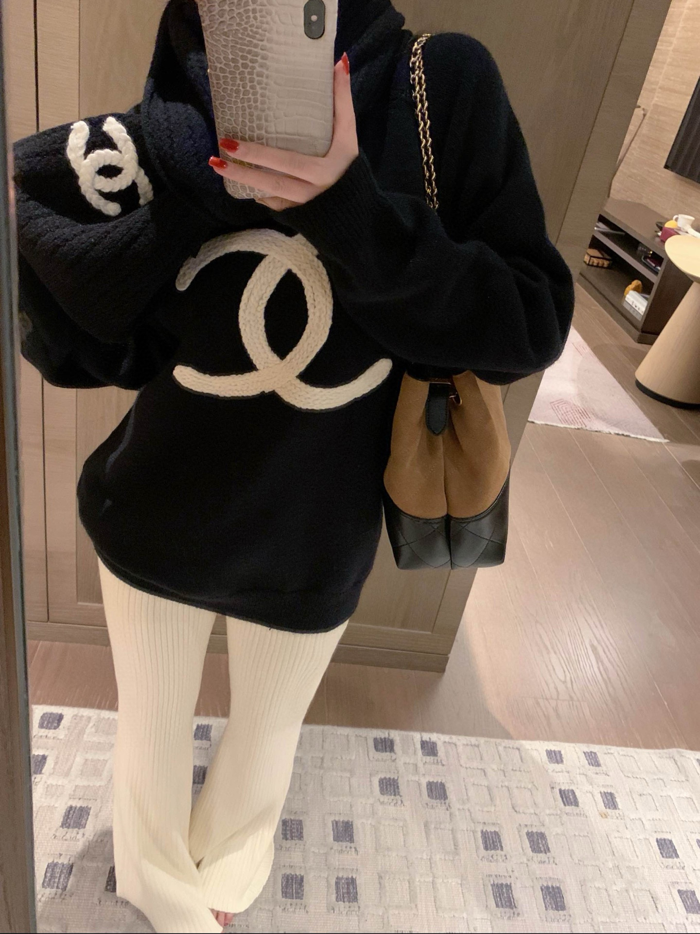 香奈儿 ニット 2色 長袖 ロゴ レディース - 画像 2