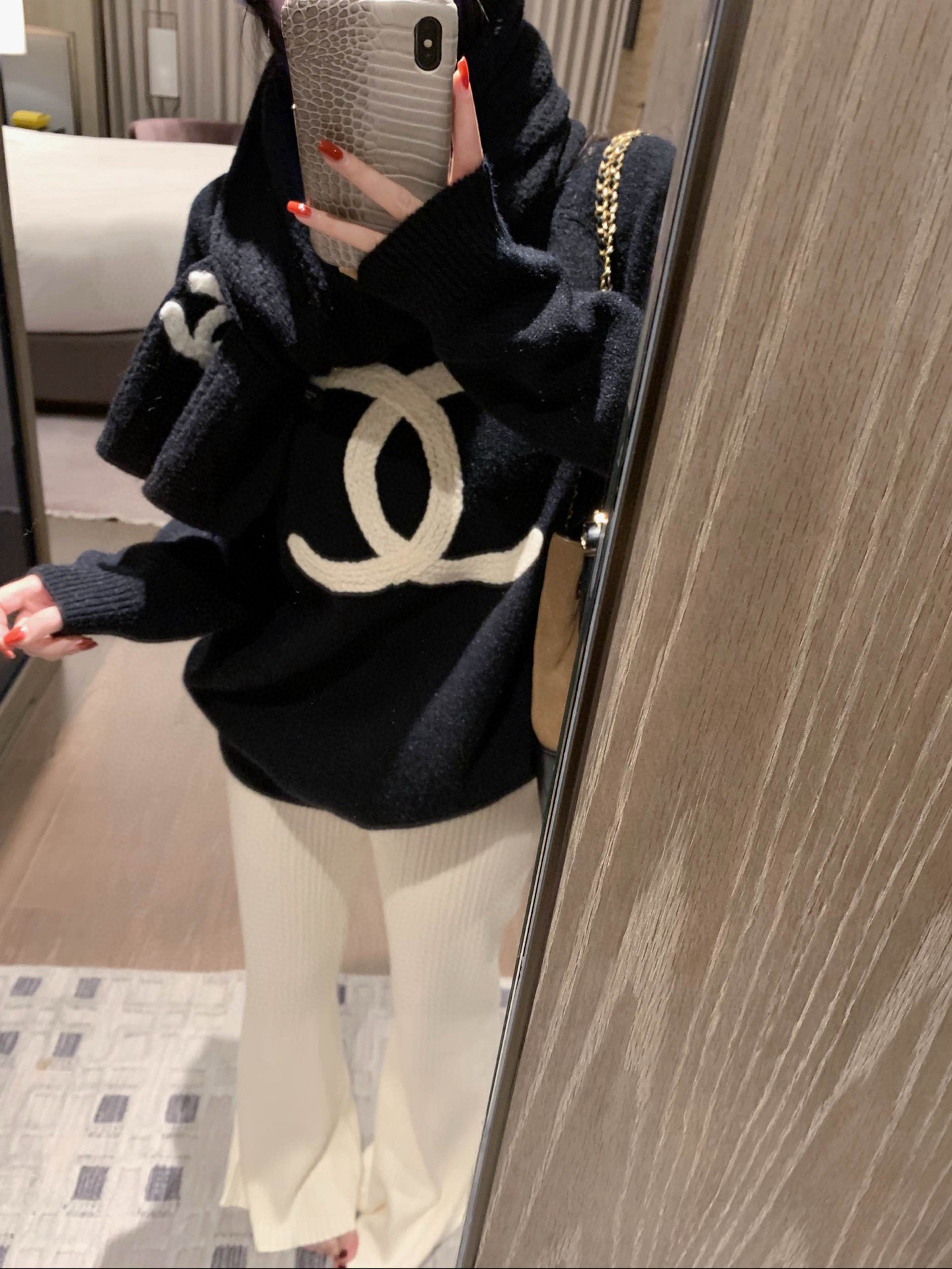 香奈儿 ニット 2色 長袖 ロゴ レディース - 画像 3