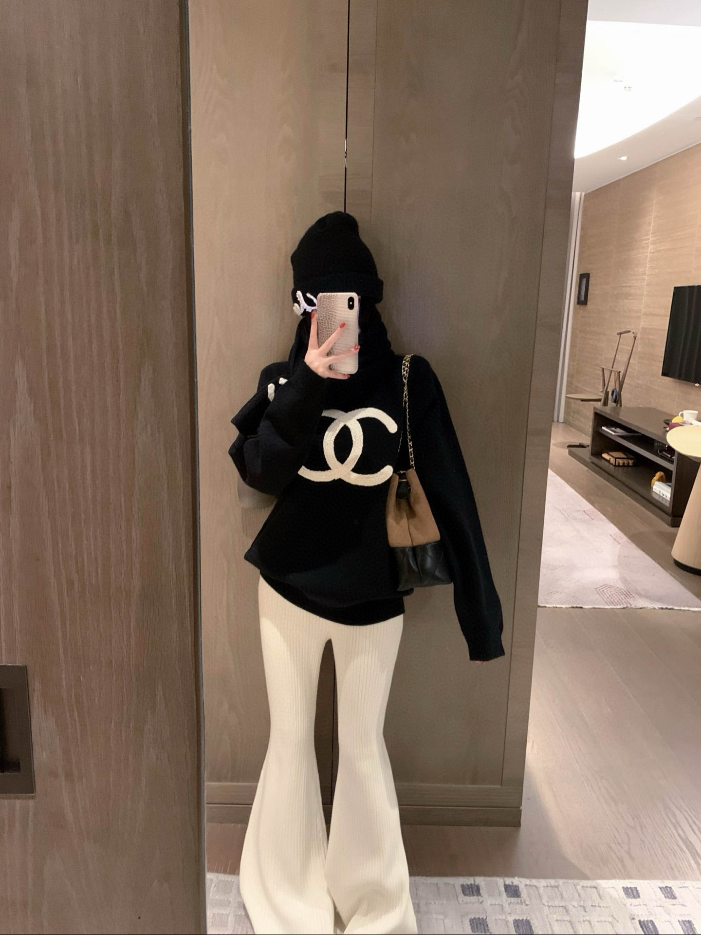 香奈儿 ニット 2色 長袖 ロゴ レディース - 画像 4